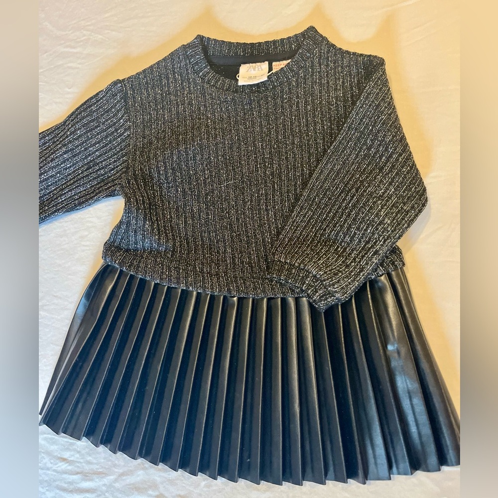 Zara girls 12-18 months glittery black long sleeve dress